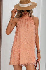 Flower Hlater Neck A Style Casual Dress